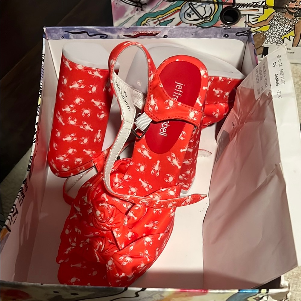 Jeffrey Campbell Red Floral Heels